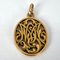 Französischer 18 Karat Gelbgold Anhänger mit OM/MO Initials Monogram Charm, 1890er 14