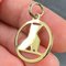 Colgante francés Art Déco con pájaro de origami en oro amarillo de 18 k esmaltado, años 20, Imagen 8