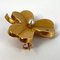 French Clover 18k Yellow Gold Pearl Diamond Pendant Brooch, 1890s 13