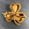 French Clover 18k Yellow Gold Pearl Diamond Pendant Brooch, 1890s 3