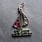 Colgante de yate Art Déco con dije de peridoto y platino de diamantes y zafiro, años 20, Imagen 3