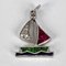 Colgante de yate Art Déco con dije de peridoto y platino de diamantes y zafiro, años 20, Imagen 9