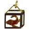 Colgante de carpa Koi francés esmaltado de oro amarillo de 18 kt, años 20, Imagen 1