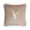 Coussin Christmas Happy avec Elk en Beige sur Beige de Lo Decor 1