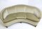 Scandinavian Modern Art Deco Curved Banana Sofa in Beige Velvet-Velour, Denmark, 1940s 1