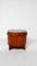 Mid-Century Modern Footstool in Teak Veneered Plywood with Ecru Bouclè Cushion, 1970s, Image 17