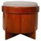 Mid-Century Modern Footstool in Teak Veneered Plywood with Ecru Bouclè Cushion, 1970s, Image 1