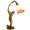 Lámpara Lady modernista de bronce de Ferville Suan para Degué, Francia, década de 1900, Imagen 2