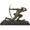 Pierre Le Faguays, Art Deco Sculpture of Athlete with Bow, 1930, Bronze on Marble Base 6