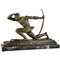 Pierre Le Faguays, Art Deco Sculpture of Athlete with Bow, 1930, Bronze on Marble Base 3