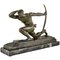 Pierre Le Faguays, Art Deco Sculpture of Athlete with Bow, 1930, Bronze on Marble Base 2
