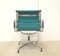 Turquoise EA108 Aluminum Office Chairs by Charles & Ray Eames for Vitra, 1980s, Set of 4 5