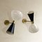 Italienische Wandleuchten aus Aluminium & Messing, 1950er, 2er Set 4