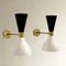 Italienische Wandleuchten aus Aluminium & Messing, 1950er, 2er Set 3