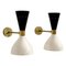 Italienische Wandleuchten aus Aluminium & Messing, 1950er, 2er Set 1