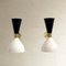Italienische Wandleuchten aus Aluminium & Messing, 1950er, 2er Set 2