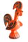 Orange & Grüner Keramik Hahn von Aldo Londi für Bitossi, Italien, 1960er 3