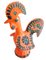 Orange & Grüner Keramik Hahn von Aldo Londi für Bitossi, Italien, 1960er 12