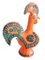 Orange & Grüner Keramik Hahn von Aldo Londi für Bitossi, Italien, 1960er 11