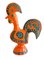 Orange & Grüner Keramik Hahn von Aldo Londi für Bitossi, Italien, 1960er 5