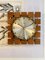 Mid-Century Square Teak and Golden Clock from Diehl, Germany, 1970s, Image 2