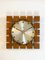 Mid-Century Square Teak and Golden Clock from Diehl, Germany, 1970s, Image 1