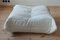 Poltrona Togo in pelle bianca, pouf e divano a tre posti di Michel Ducaroy per Ligne Roset, set di 3, Immagine 7