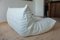 Poltrona Togo in pelle bianca, pouf e divano a tre posti di Michel Ducaroy per Ligne Roset, set di 3, Immagine 17