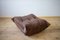 Set of Dark Brown Leather Togo Lounge Chair and Pouf by Michel Ducaroy for Ligne Roset, Image 6