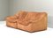 Set of DS46 Cognac Buffalo Leather Sectional Sofa from De Sede, 1976, Image 4