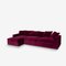 Rafaella Chaise Sofa in Burgundy Velvet with Purple Trim from Biosofa 1
