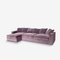 Rafaella Chaise Sofa in Pastel Pink Velvet with Camel Beige Trim from Biosofa 1