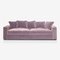 Rafaella Three-Seater Sofa in Pastel Pink Velvet with Camel Beige Trim from Biosofa 1