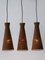 Mid-Century Modern Rattan Diabolo Pendant Lamps, 1960s, Set of 3 4