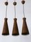Mid-Century Modern Rattan Diabolo Pendant Lamps, 1960s, Set of 3 15