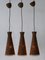 Mid-Century Modern Rattan Diabolo Pendant Lamps, 1960s, Set of 3 2