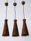 Mid-Century Modern Rattan Diabolo Pendant Lamps, 1960s, Set of 3 8