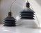 Grey Minimalist Tip Top 4 Pendant Lights by Jorgen Gammelgaard for Pandul, 1980s, Set of 2 2