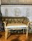 Vergoldete Louis XVI Parcel Bänke in Creme & Blauem Lack, 2er Set 2