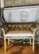 Vergoldete Louis XVI Parcel Bänke in Creme & Blauem Lack, 2er Set 12