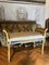 Vergoldete Louis XVI Parcel Bänke in Creme & Blauem Lack, 2er Set 5