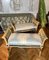 Vergoldete Louis XVI Parcel Bänke in Creme & Blauem Lack, 2er Set 3