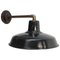 Lámpara de pared francesa industrial vintage de hierro fundido y esmalte negro, Imagen 3