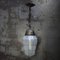 French Art Deco Brass Frosted Cut Glass Pendant Light, 1920s, Image 2