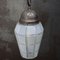 French Art Deco Brass Frosted Cut Glass Pendant Light, 1920s, Image 5