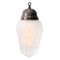 French Art Deco Brass Frosted Cut Glass Pendant Light, 1920s, Image 9