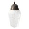 French Art Deco Brass Frosted Cut Glass Pendant Light, 1920s, Image 1