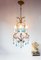 Vintage Italian Chandelier with Blue Glass Droplets, 1950s 4