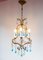 Vintage Italian Chandelier with Blue Glass Droplets, 1950s 7
