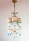 Vintage Italian Chandelier with Blue Glass Droplets, 1950s 1